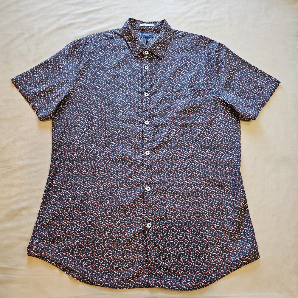 Good Man Brand Shirt Men Large Multi Floral‎ Short Sleeve Designer Preppy
